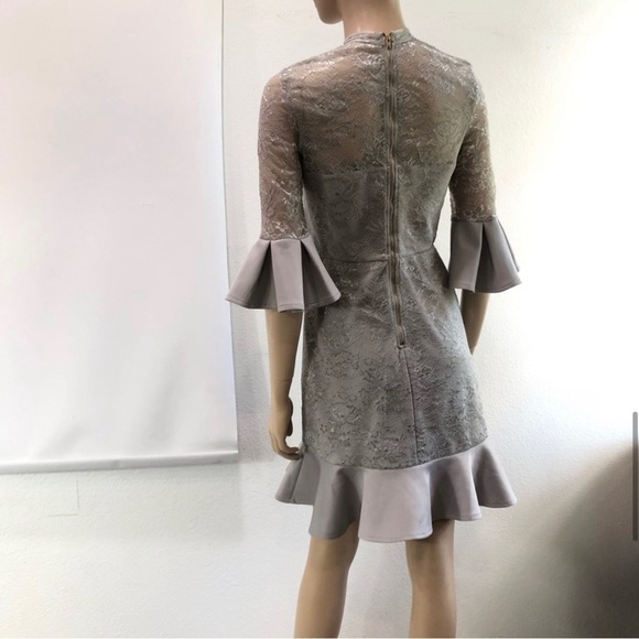 Chi Chi London Tulle Lace Prom Midi Dress - Grey - Picture 13 of 16